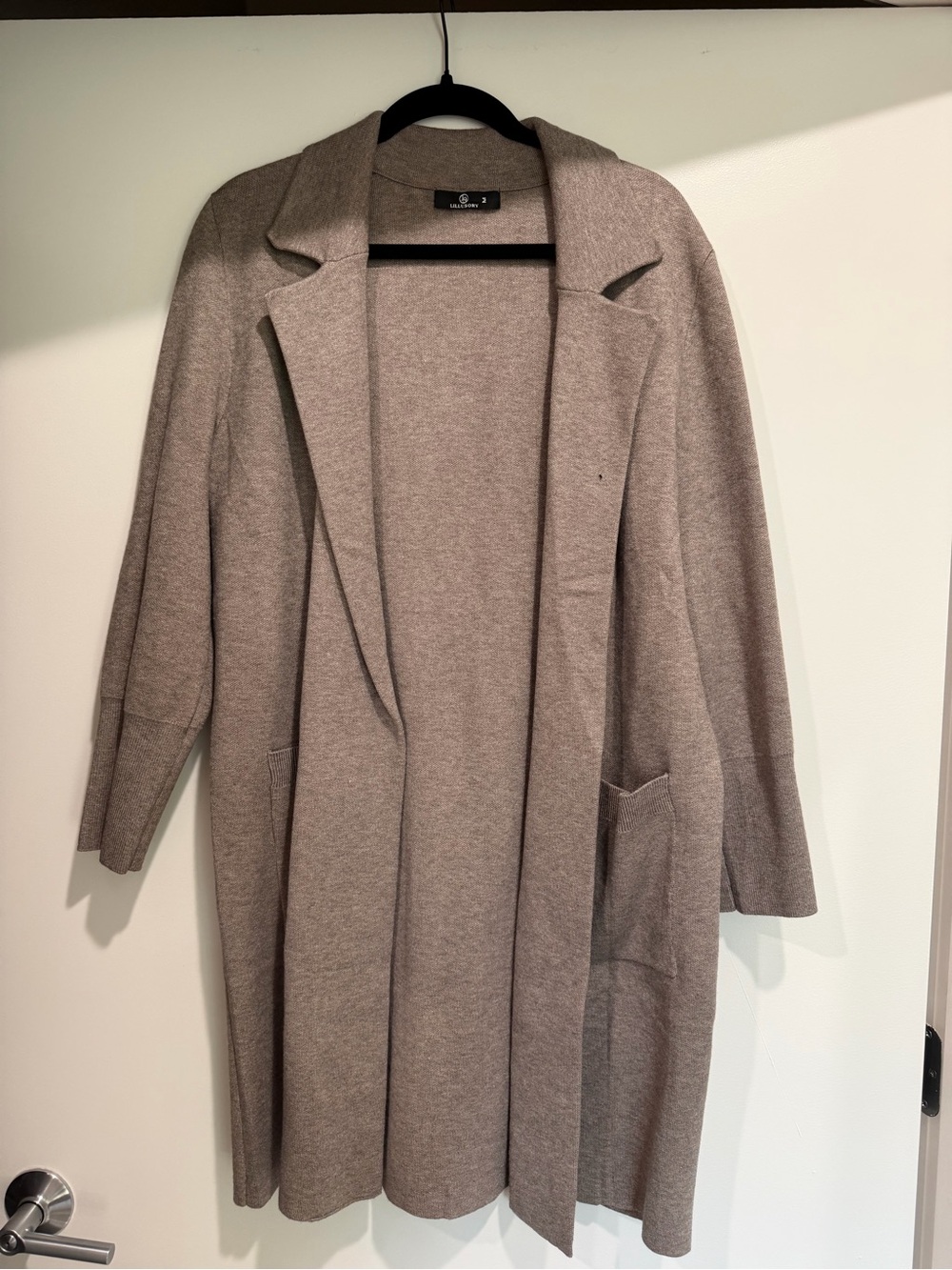 Women’s Taupe Open-Front Long Cardigan Sweater - never worn